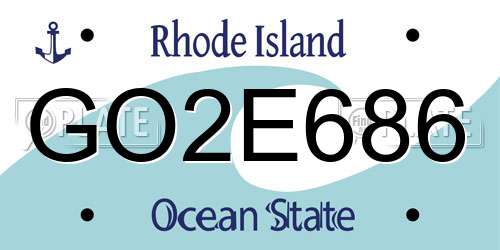 GO2E686 Rhode Island License Plate