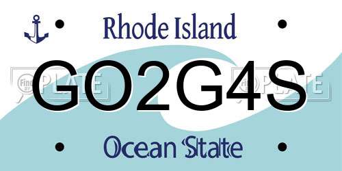 GO2G4S Rhode Island License Plate