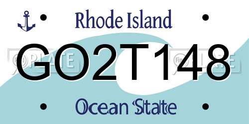 GO2T148 Rhode Island License Plate