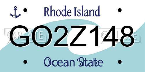 GO2Z148 Rhode Island License Plate