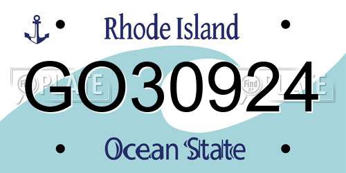GO30924 Rhode Island License Plate