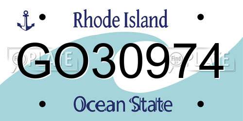 GO30974 Rhode Island License Plate