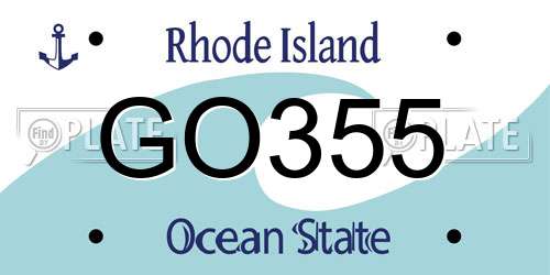 GO355 Rhode Island License Plate