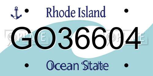 GO36604 Rhode Island License Plate
