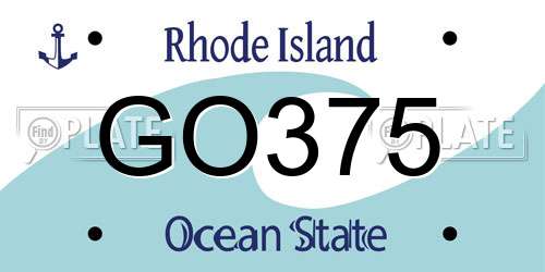 GO375 Rhode Island License Plate