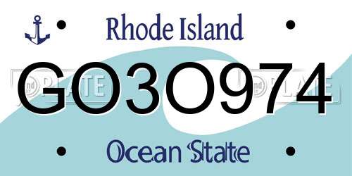 GO3O974 Rhode Island License Plate