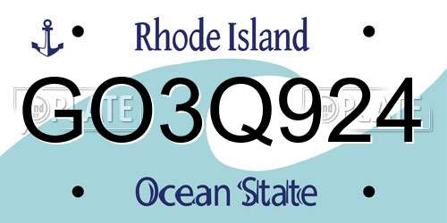 GO3Q924 Rhode Island License Plate