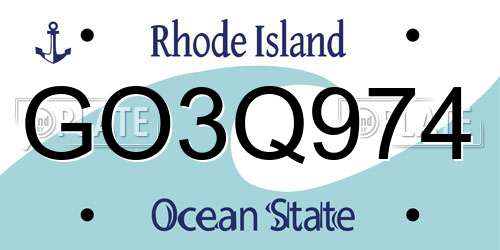 GO3Q974 Rhode Island License Plate