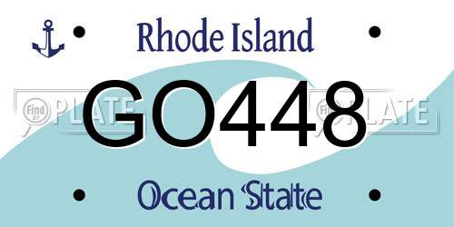 GO448 Rhode Island License Plate