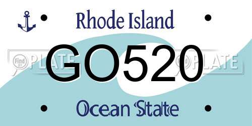 GO520 Rhode Island License Plate