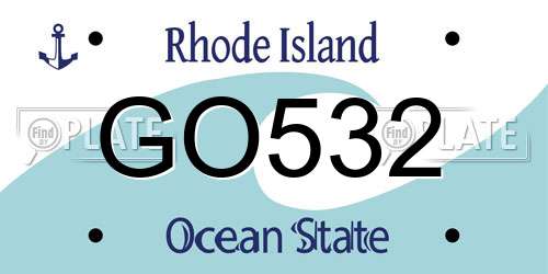 GO532 Rhode Island License Plate