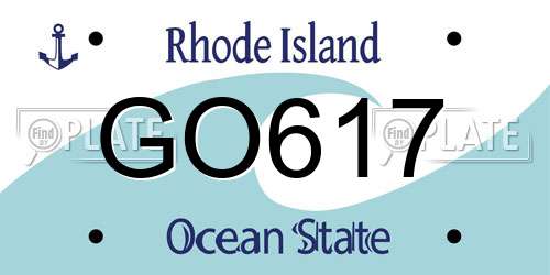GO617 Rhode Island License Plate