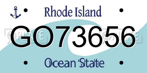 GO73656 Rhode Island License Plate