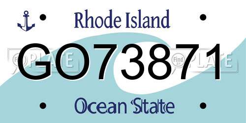 GO73871 Rhode Island License Plate