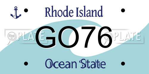 GO76 Rhode Island License Plate