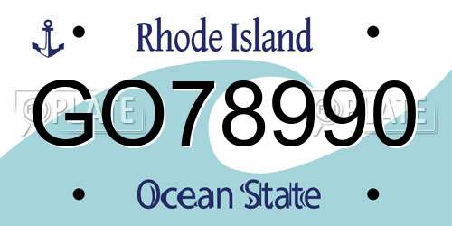 GO78990 Rhode Island License Plate