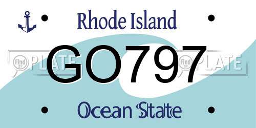 GO797 Rhode Island License Plate