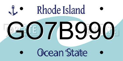 GO7B990 Rhode Island License Plate