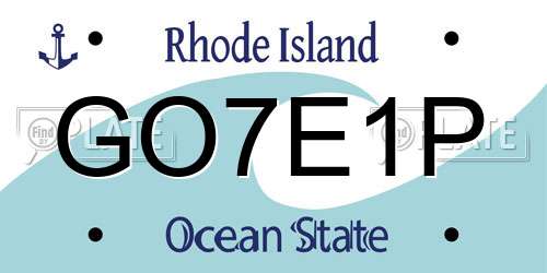 GO7E1P Rhode Island License Plate