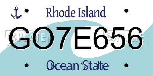 GO7E656 Rhode Island License Plate