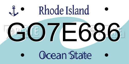 GO7E686 Rhode Island License Plate