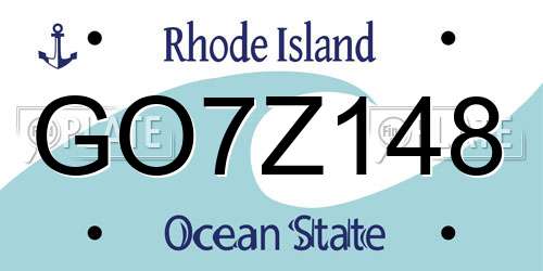 GO7Z148 Rhode Island License Plate