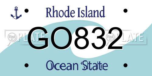 GO832 Rhode Island License Plate