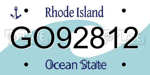 GO92812 Rhode Island License Plate