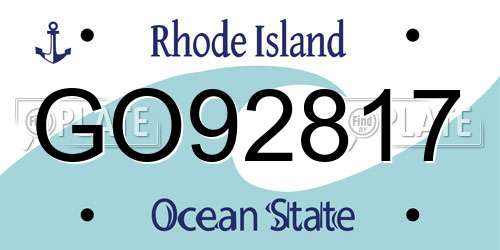 GO92817 Rhode Island License Plate