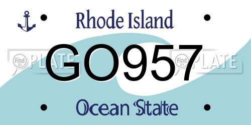 GO957 Rhode Island License Plate