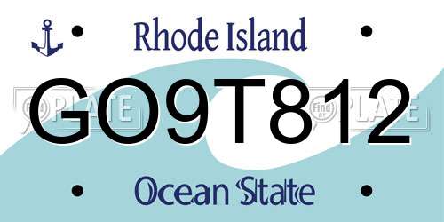 GO9T812 Rhode Island License Plate