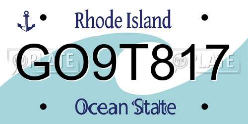 GO9T817 Rhode Island License Plate