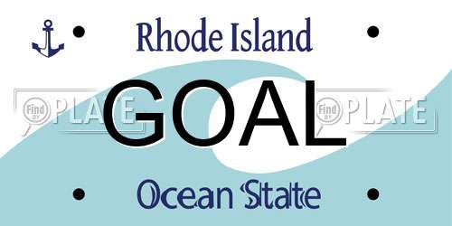 GOAL Rhode Island License Plate