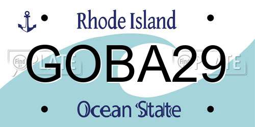 GOBA29 Rhode Island License Plate