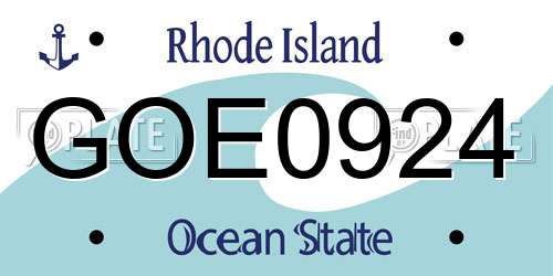 GOE0924 Rhode Island License Plate