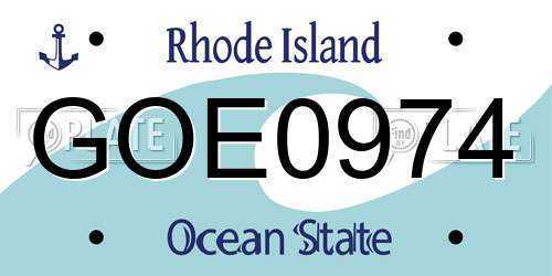 GOE0974 Rhode Island License Plate