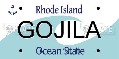 GOJILA Rhode Island License Plate