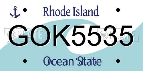 GOK5535 Rhode Island License Plate