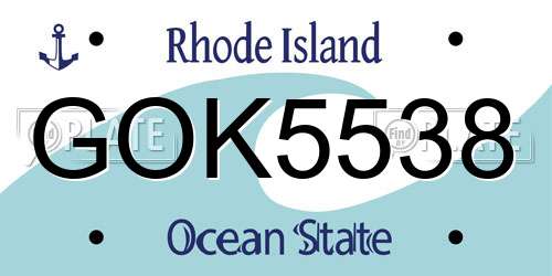 GOK5538 Rhode Island License Plate