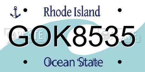 GOK8535 Rhode Island License Plate