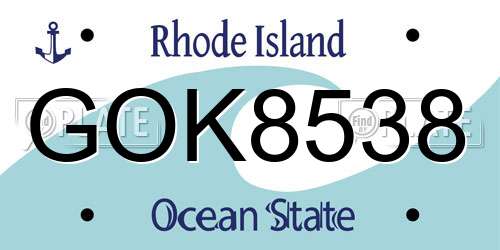 GOK8538 Rhode Island License Plate