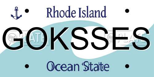 GOKSSES Rhode Island License Plate