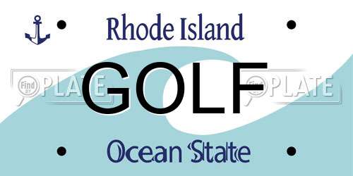 GOLF Rhode Island License Plate