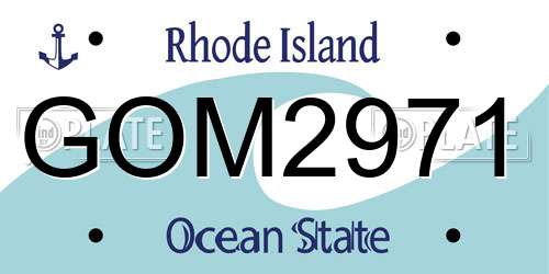 GOM2971 Rhode Island License Plate