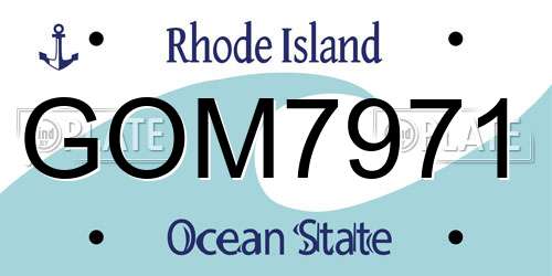GOM7971 Rhode Island License Plate