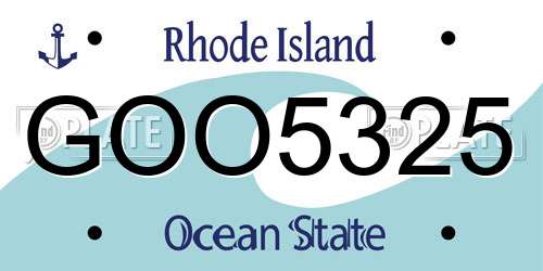 GOO5325 Rhode Island License Plate