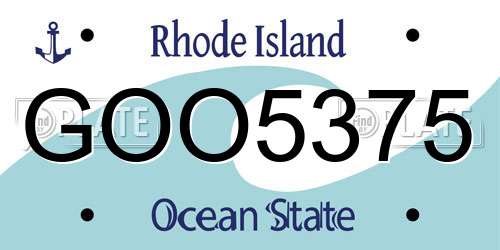 GOO5375 Rhode Island License Plate