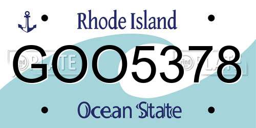 GOO5378 Rhode Island License Plate