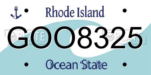 GOO8325 Rhode Island License Plate