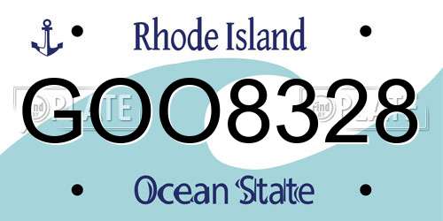GOO8328 Rhode Island License Plate